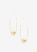 Gold Wire Bead Drop Earrings, Gold image number 0