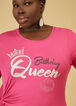 Birthday Queen Graphic Duster Tee, Pink Peacock image number 2