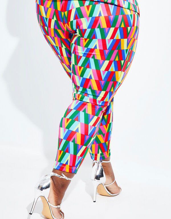 Abstract Print Ankle Pants, Multi image number 1