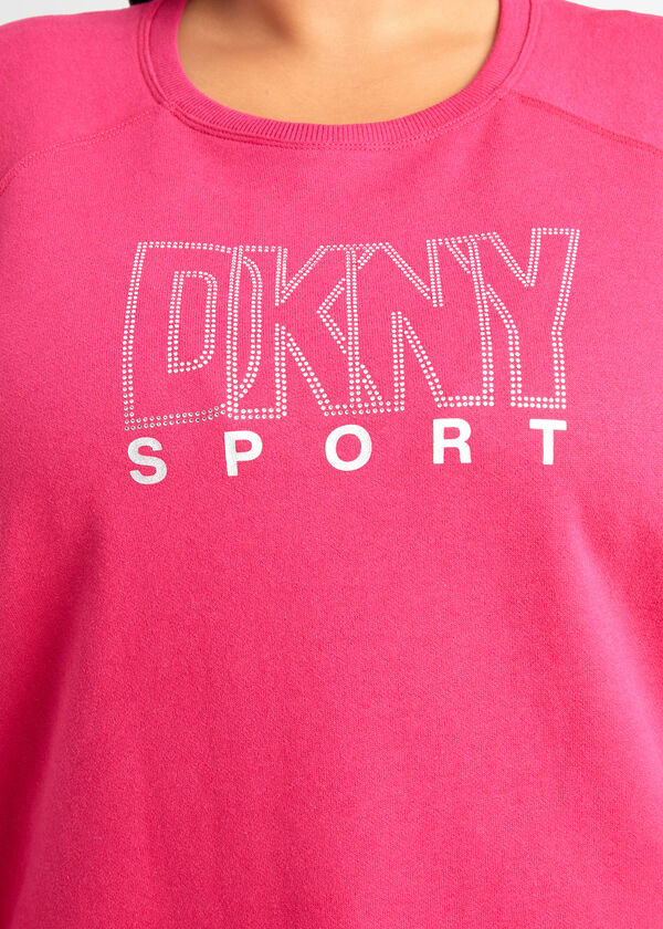 DKNY Sport Fleece Sweatshirt, Black Cherry image number 2