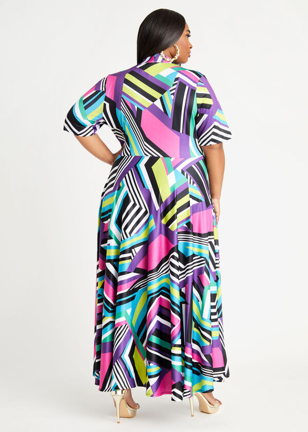Tall Geo Mock Wrap Knit Maxi Dress, Multi image number 1