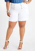 White Denim Sailor Shorts, White image number 0