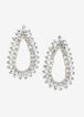 Crystal & Diamond Drop Earrings, Silver image number 0