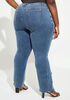 Button Embellished Split Hem Jeans, Denim Blue image number 1