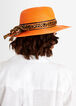 Orange Leopard Trim Panama Hat, Orange image number 1
