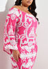 Off The Shoulder Printed Maxi Dress, Fandango Pink image number 2