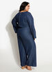Tall Chambray Wide Leg Jumpsuit, Indigo image number 1