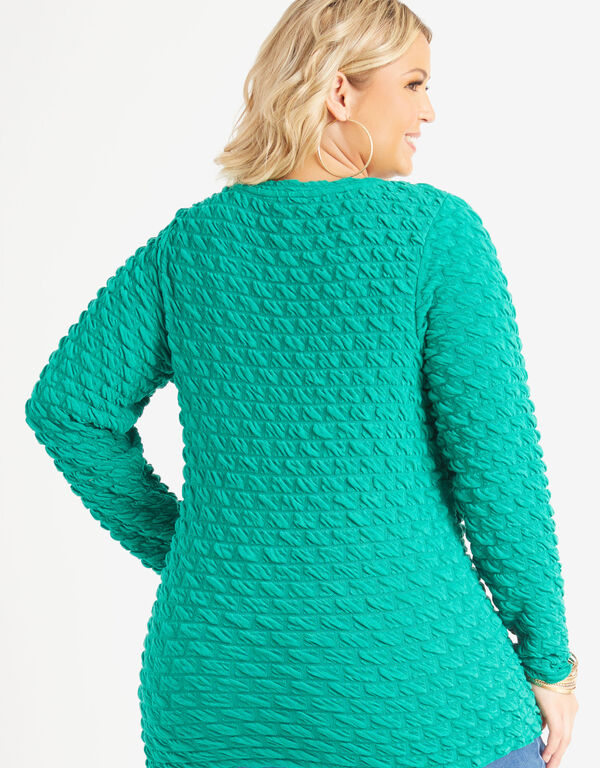 Textured Knitted Top, Pepper Green image number 1