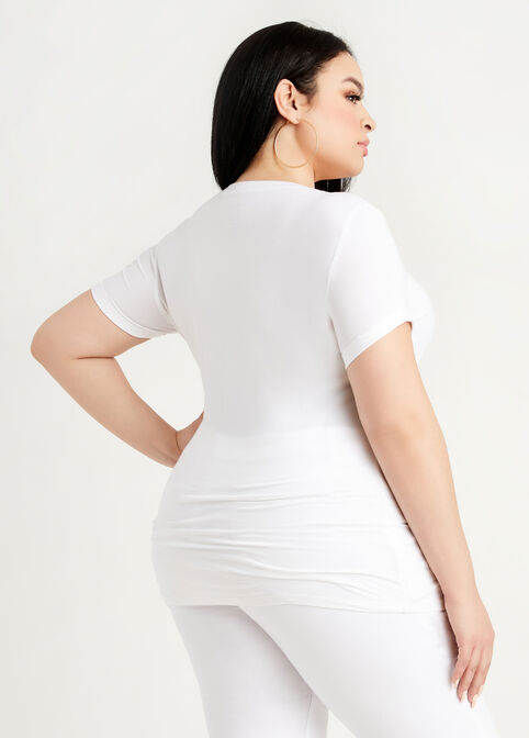 Chiffon Lips Curvy Queen Tee, White image number 2