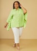 Asymmetric Cotton Gauze Shirt, Jade Lime image number 2