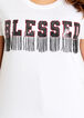 Sequin Blessed Bead Fringe Tee, White image number 1