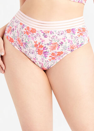 Striped Waistband Micro Brief Panty, Multi image number 1