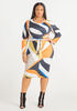 Printed Wrap Bodycon Dress, Multi image number 0