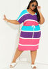 Striped Jersey Dress, Fandango Pink image number 0