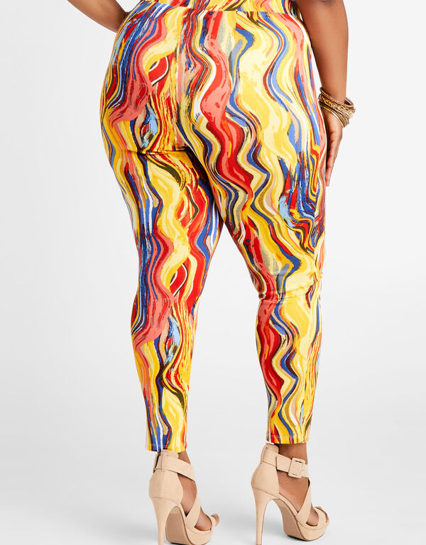 Abstract High Waist Scuba Legging, Multi image number 1