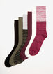 Six Pair Mix Pattern Crew Socks, Fuchsia image number 0