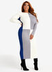 Plus Size Colorblock Off The Shoulder Midi Sweater Bodycon Dress image number 0