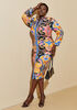 Ruched Printed Bodycon Dress, Multi image number 0