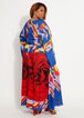 Belted Abstract Rose Maxi Dress, BlueBird image number 1