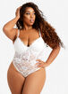 Plus Size Sexy Lingerie Lace Push Up Cup Thong  Cutout Trendy Bodysuit image number 0
