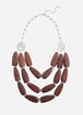 Wood Three Strand Layered Necklace, Gold image number 0