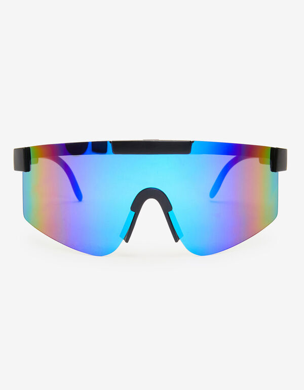 Shield Rimless Sunglasses, Blue image number 0