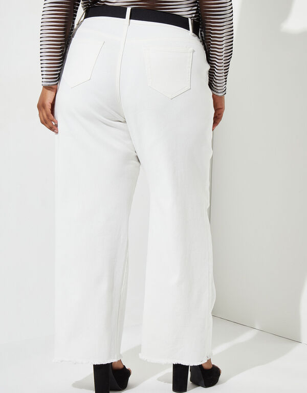 Belted Mid Rise Skater Jeans, White image number 1