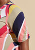 Zip Detailed Geo Print Midi Dress, Bright Rose image number 2