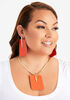 Textured Faux Leather Necklace, SPICY ORANGE image number 1