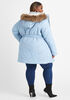 Faux Shearling Trimmed Puffer Coat, Blue image number 1