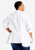 Asymmetric Peplum Button Up Top, White image number 1