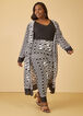 Geo Print Open Front Duster, Black White image number 2