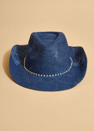 Whiskered Denim Cowboy Hat, Denim image number 1