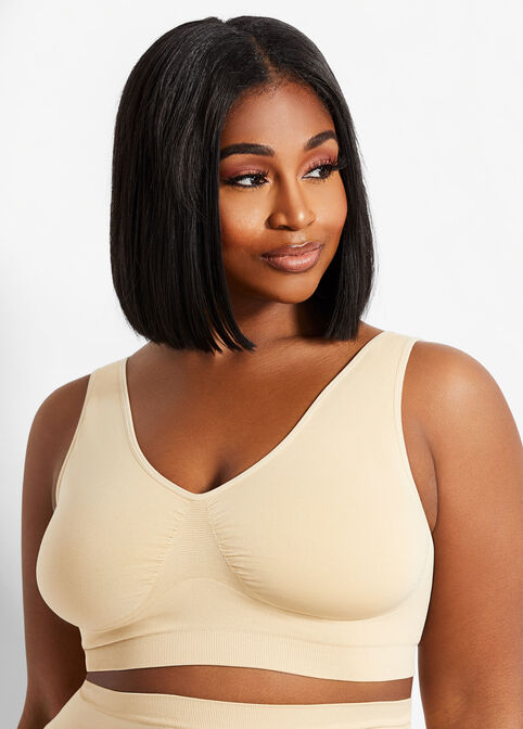 Seamless Unlined Wireless Bralette, Nude image number 0