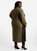 Faux Leather & Knit Duster Top, Military Olive image number 1