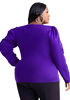 Puff Sleeved Ribbed Sweater, Acai image number 1