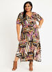 Tall Mix Print Wrap Knit Maxi Dress, Black Combo image number 0