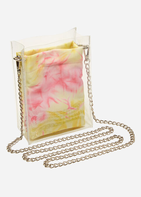 Clear Tie-Dye Shoulder Bag, Yellow image number 0
