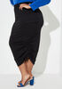 French Terry Midi Cargo Skirt, Black image number 3