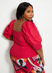 Pink Sweetheart Puff Sleeve Top, Cerise image number 1