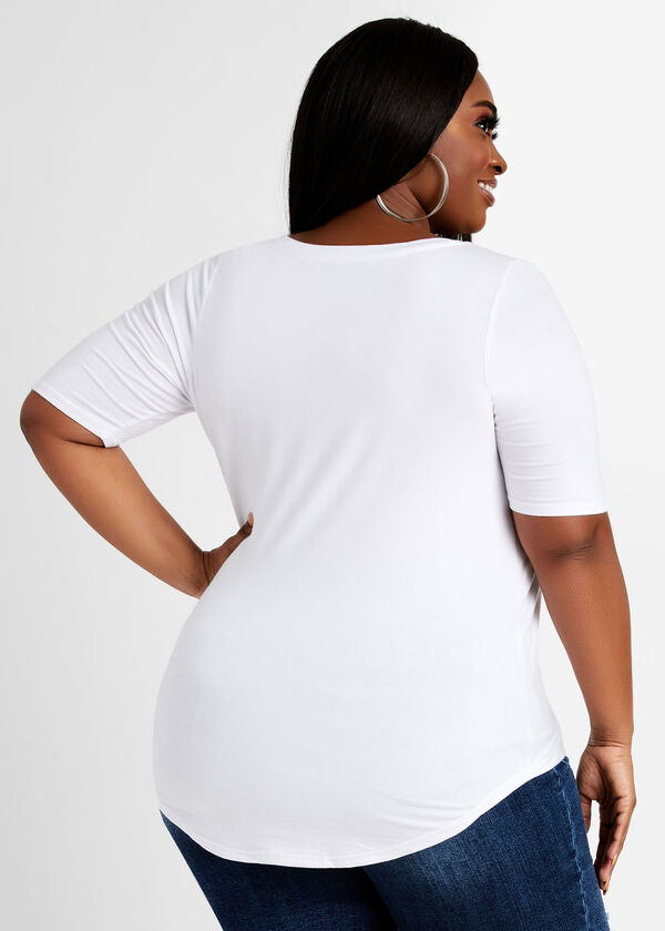 Mening Stereotype Onbekwaamheid Plus Size Basic Stretch Knit V Neck Short Sleeve Fitted Tops
