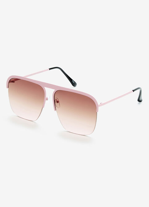 Pink Metal Square Sunglasses, Pink image number 1