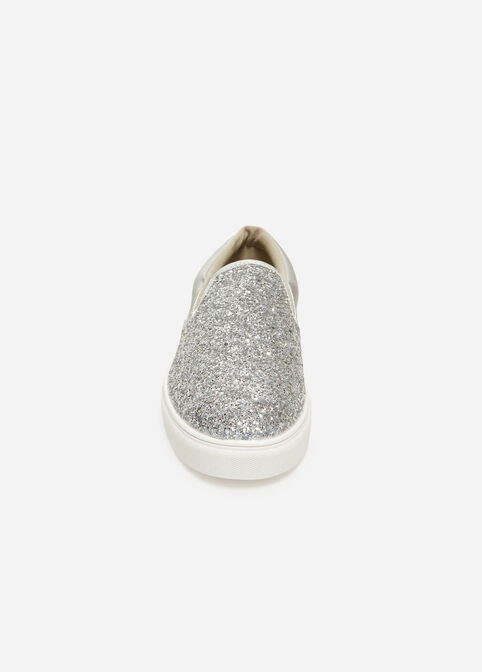 Glitter Wide Width Slip On Sneaker, Silver image number 4