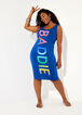 Plus Size Pride Rainbow Baddie Graphic Print Cutout Bodycon Midi Dress image number 0