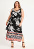 Tall Belted Border Maxi Dress, Multi image number 0