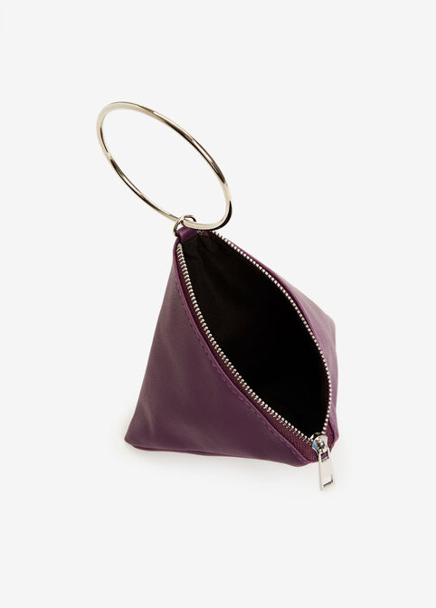 Purple Faux Leather Pyramid Bag, Purple Magic image number 2