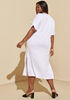 V Neck Graphic Midi Tee Dress, White image number 1