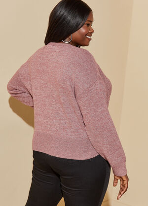 Lurex™ Faux Wrap Sweater, Foxglove image number 1