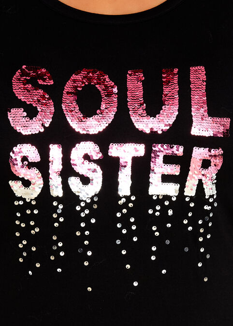 Sequin Soul Sister Graphic Tee, Black image number 1