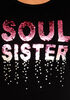 Sequin Soul Sister Graphic Tee, Black image number 1